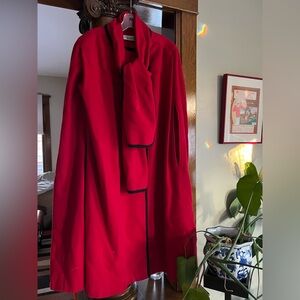 Vintage Red Wool Cape